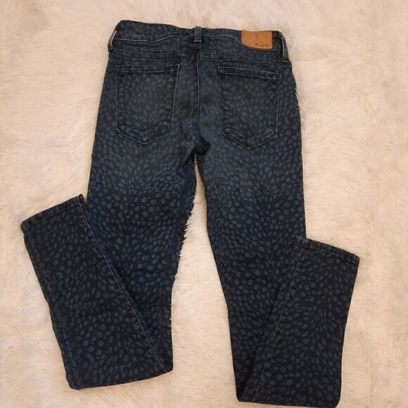 Anthropologie Level 99 Blue Cheetah Janice Ultra Skinny Fit Stretch - Picture 3 of 15